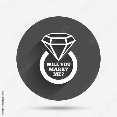 Marry me ring sign icon. Engagement symbol.