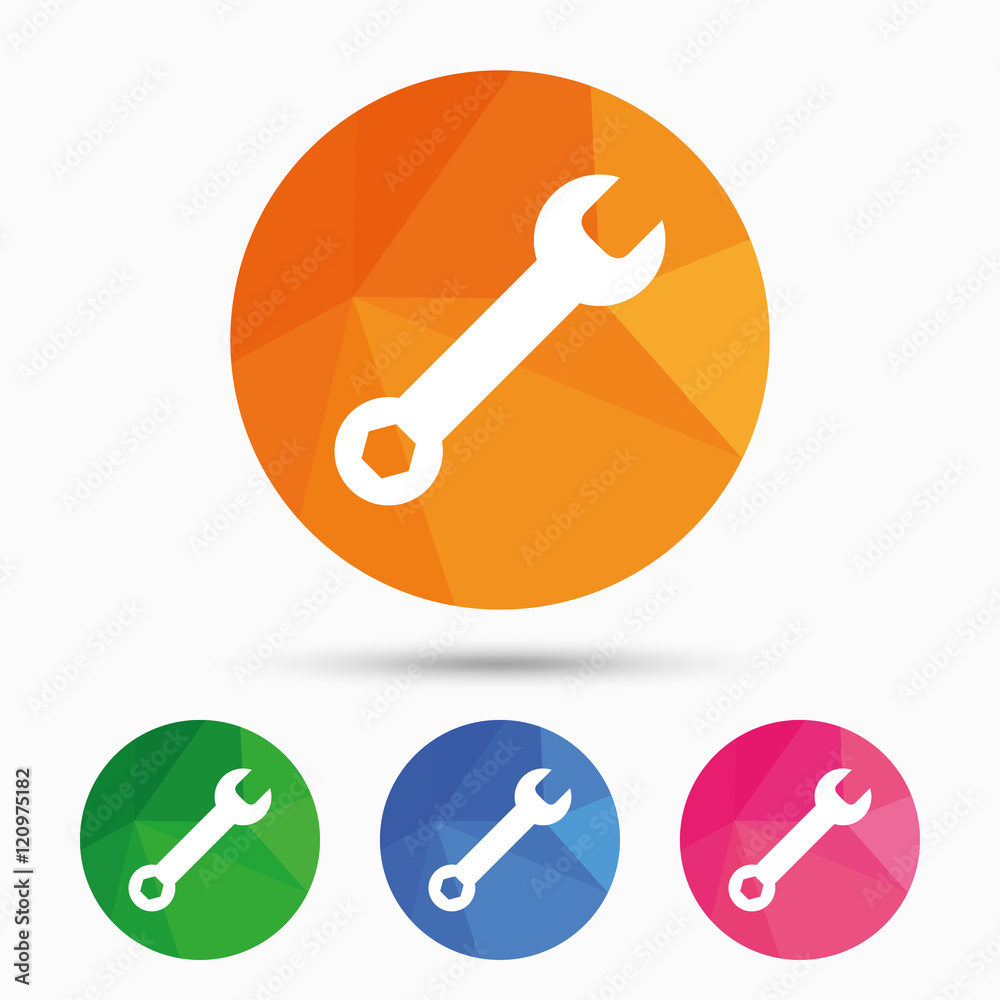 Wrench key sign icon. Service tool symbol. Wrench key sign icon. Service tool symbol.