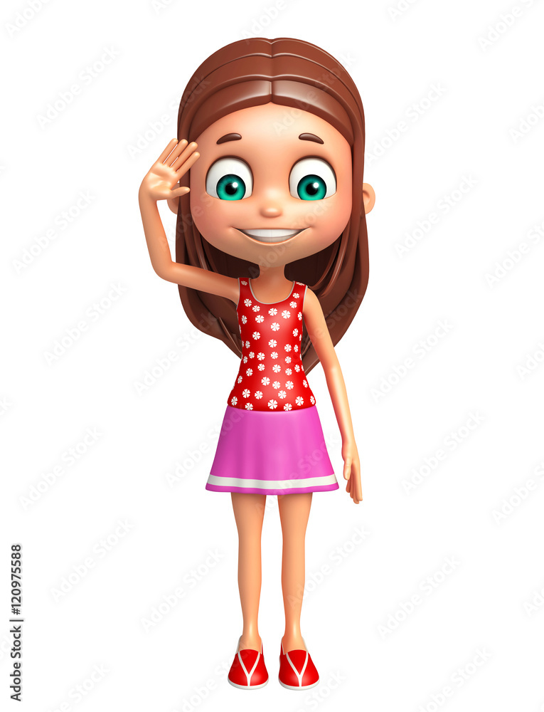 kid girl with Salute pose kid girl with Salute pose