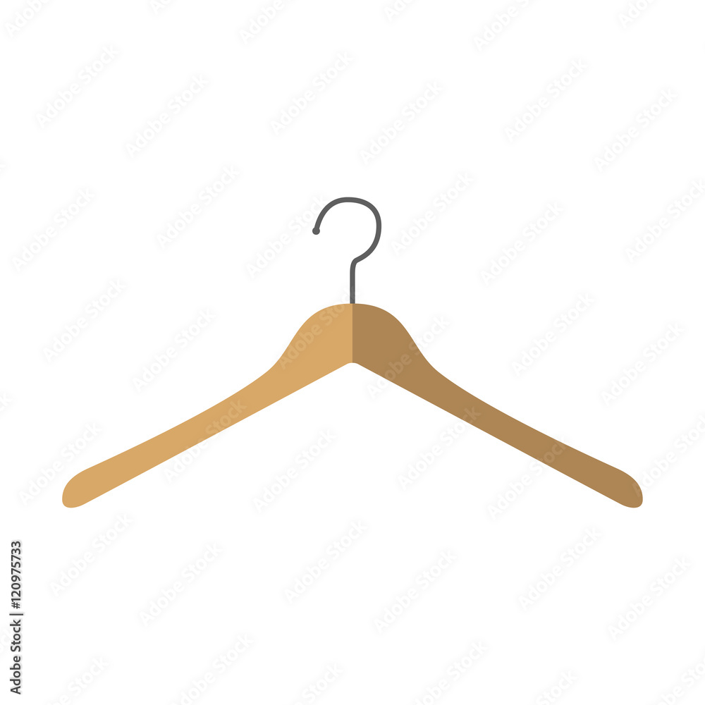 Icono plano percha sin barra inferior en fondo blanco Icono plano percha sin barra inferior en fondo blanco