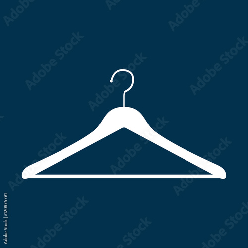 Icono plano percha tipo madera en fondo azul oscuro