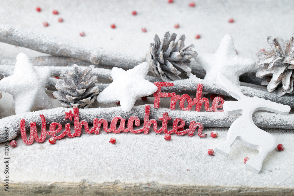Ταπετσαρία Red letters with german Frohe Weihnachten means Merry Christmas.