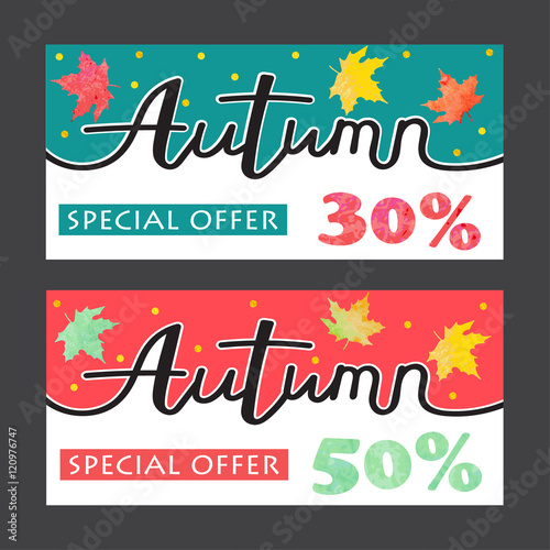 Two Autumn sale banners.
