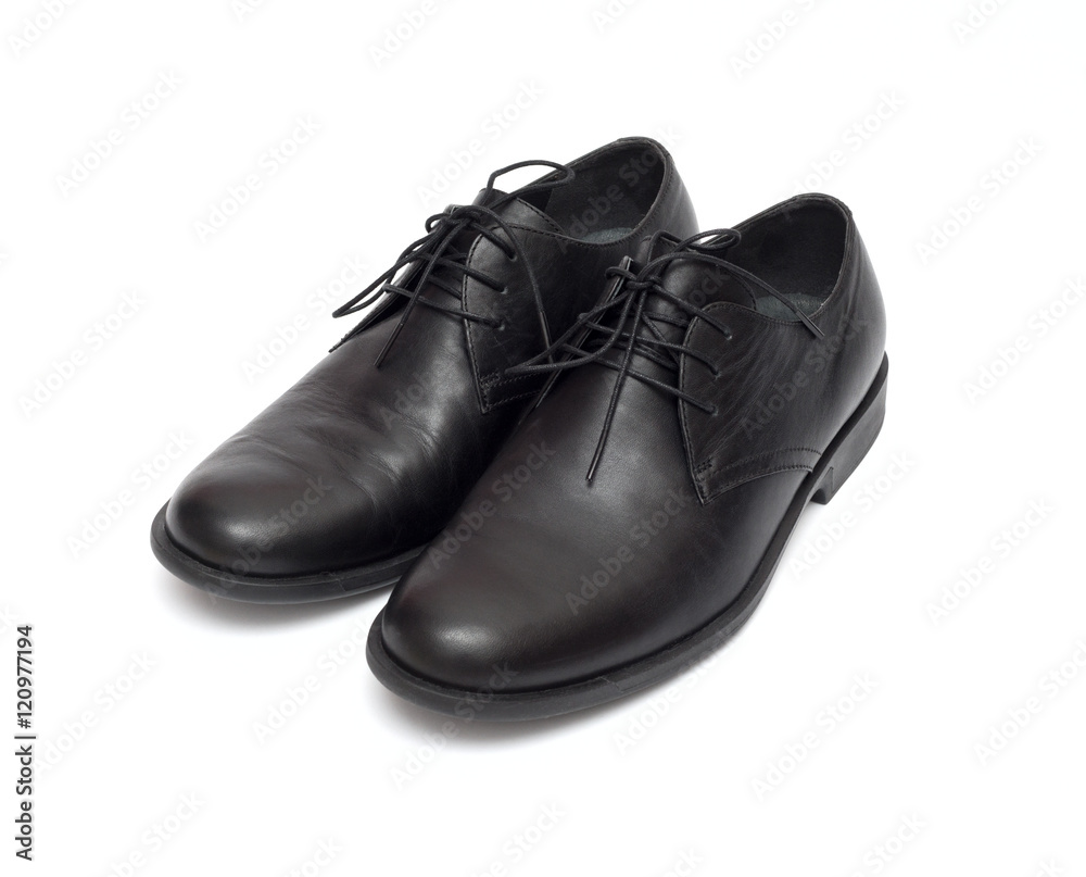 black men's shoes on a white background black men's shoes on a white background