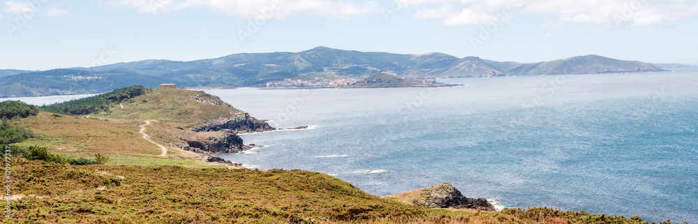 Fototapeta premium Panorama Muxía from Costa da Morte Galicien Spanien