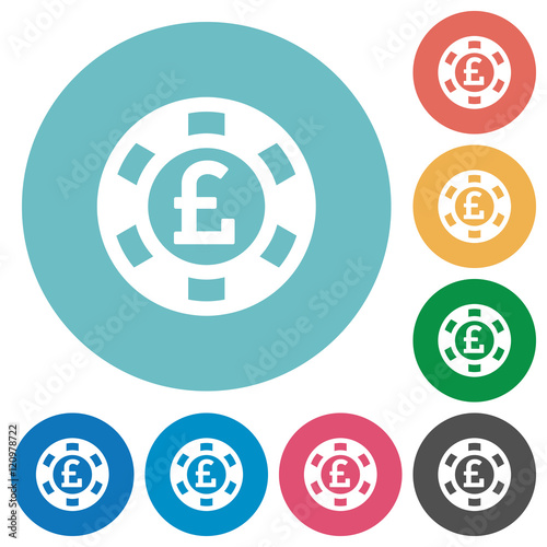 Flat Pound casino chip icons