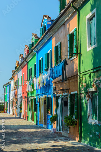 Building landmarks-colorful houses on Burano island,Italy