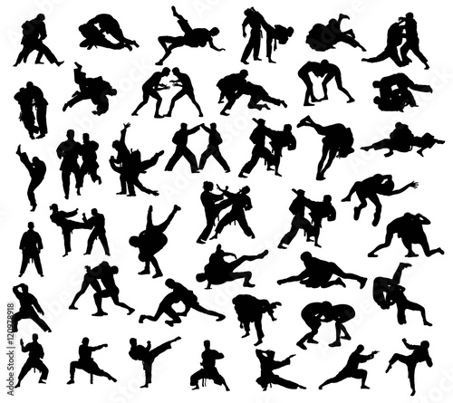 Silhouette of martial arts competition, art vector design