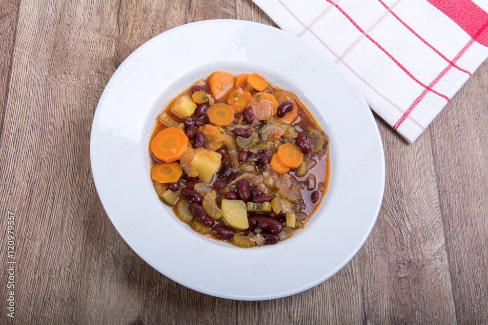 Soup with beans and carrots