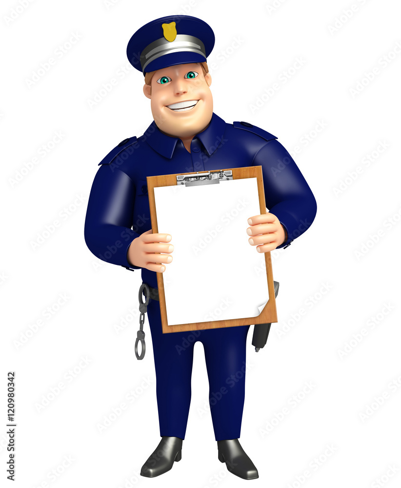 Police with Exam pad
