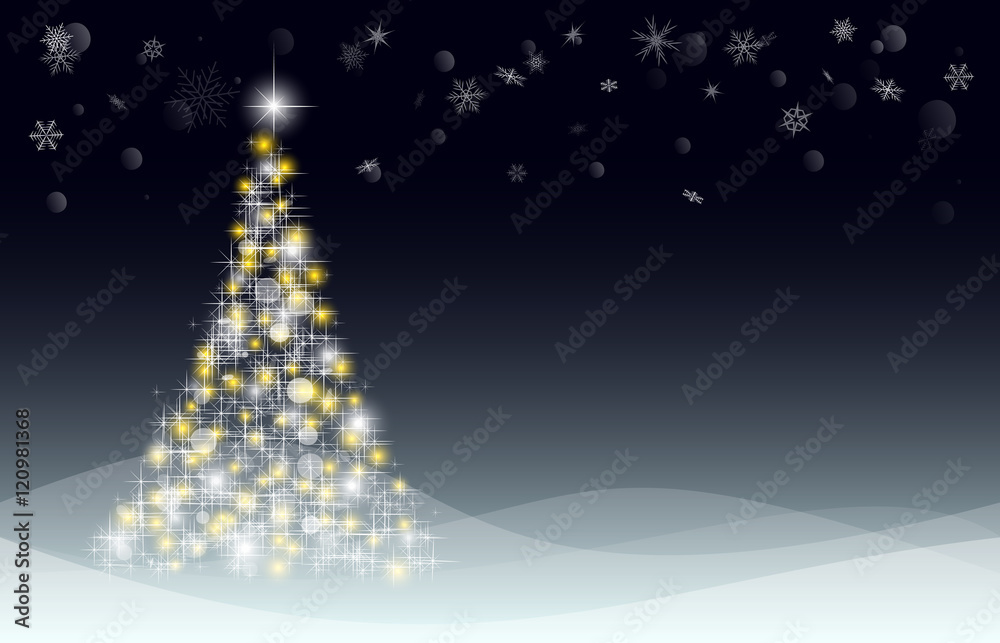 Christmas card with fir tree. White and snow. Christmas card with fir tree. White and snow.