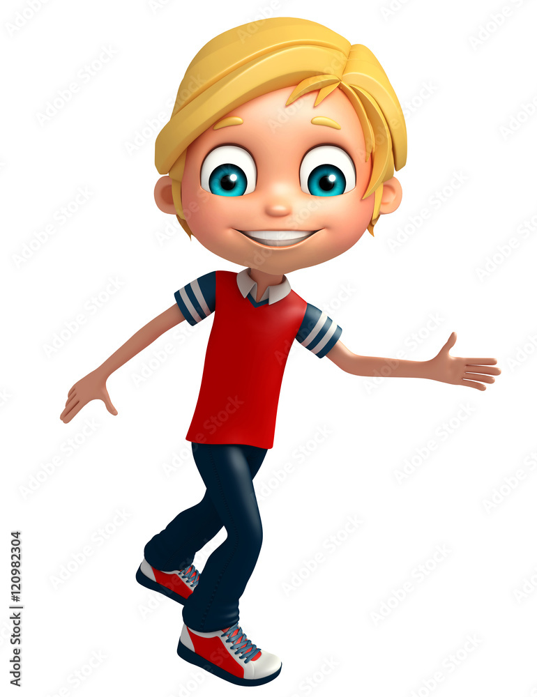Kid boy with Running pose