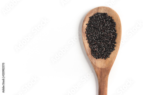 Black Rice into a Spoon