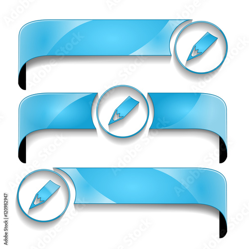 wstęga z ikoną zestaw wektor