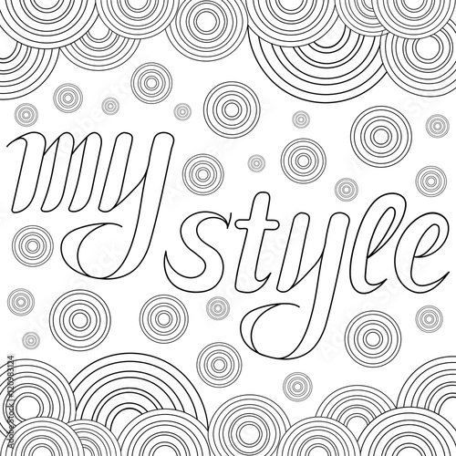 Decorative drawing with tex...