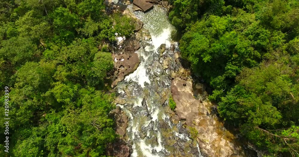 Aerial view of a waterfall in thailand Aerial view of a waterfall in thailand