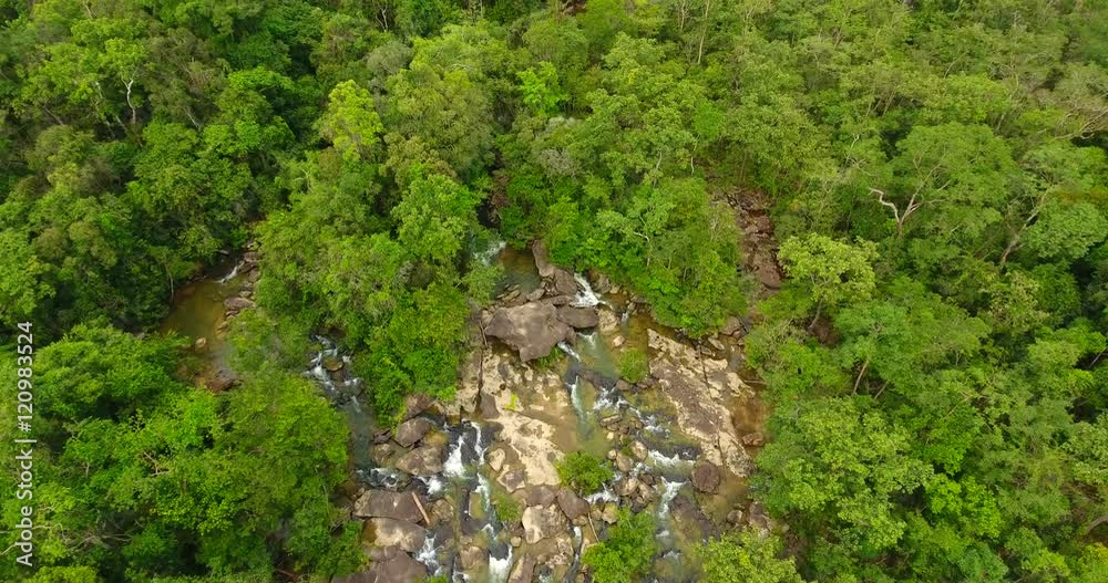 Aerial view of a waterfall in thailand Aerial view of a waterfall in thailand