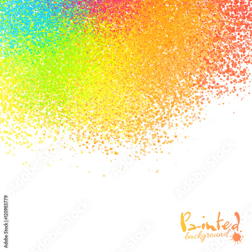 Rainbow colors vector sprayed paint abstract background