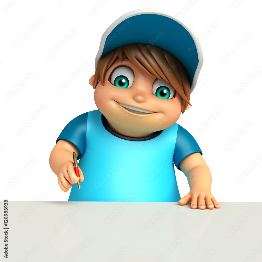 Kid boy with Pen
