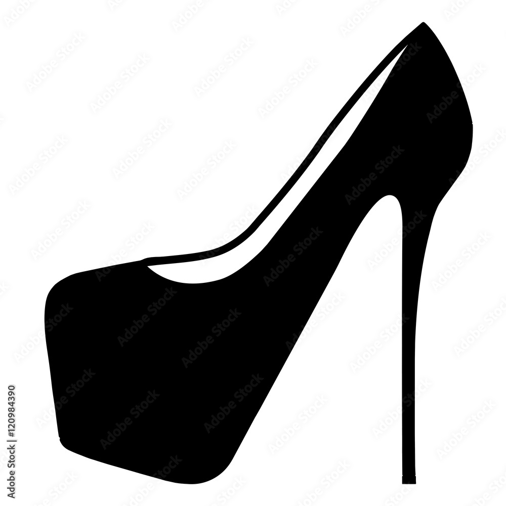 gz18 GrafikZeichnung - women shoe silhouette clipart - high heel xxl -  black g4713 Stock Illustration