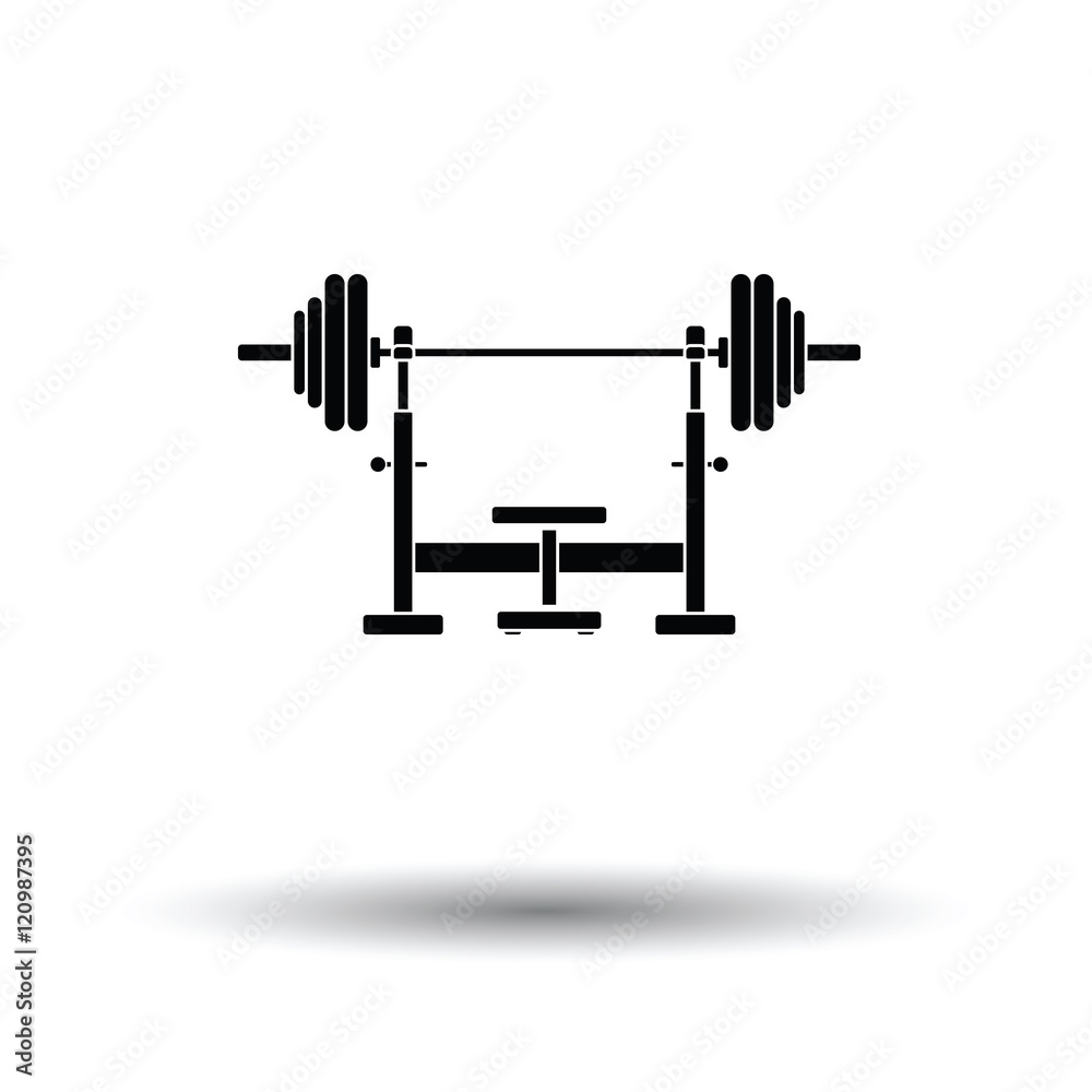 Bench with barbel icon Bench with barbel icon