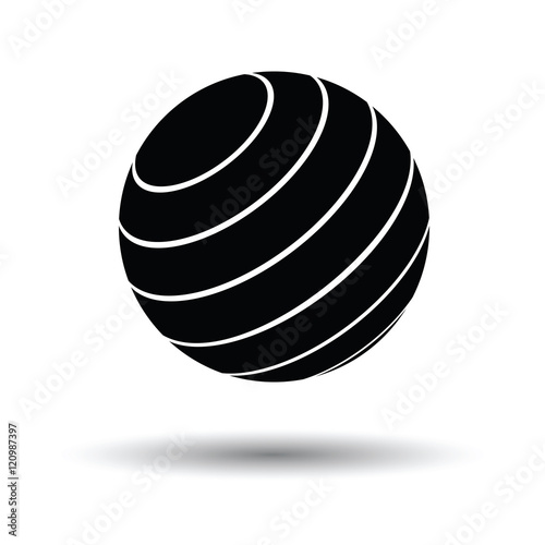 Fitness rubber ball icon