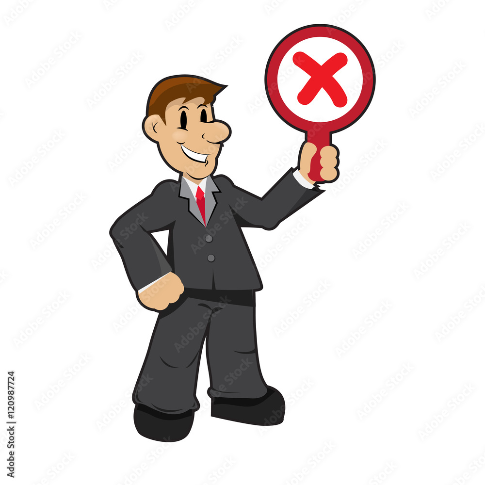 business man with vote label business man with vote label