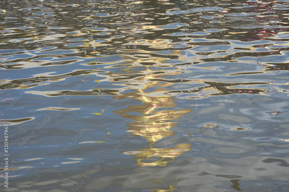 Fototapeta premium Close up photo of colorful abstract water reflection.