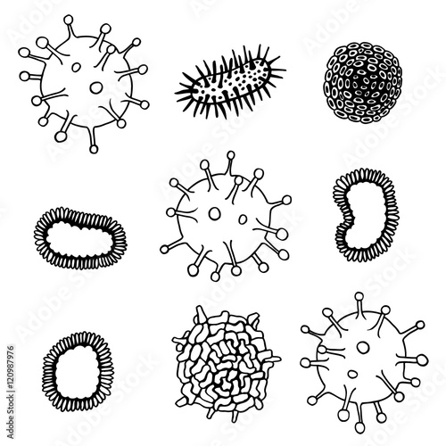 Microbes and viruses.