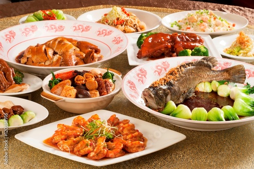 Festival fortune lunch or dinner buffet in Chinese style in asia