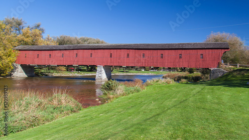 West Montrose covered bridge (Kissing Bridge), Waterloo, Canada
Montrose covered bridge was constructed in 1881 and is best known for being the last remaining historical covered bridge in Ontario. photo