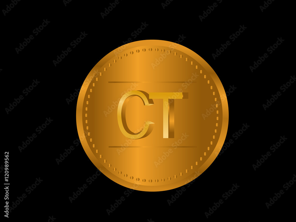 Fototapeta premium CT Initial Logo for your startup venture