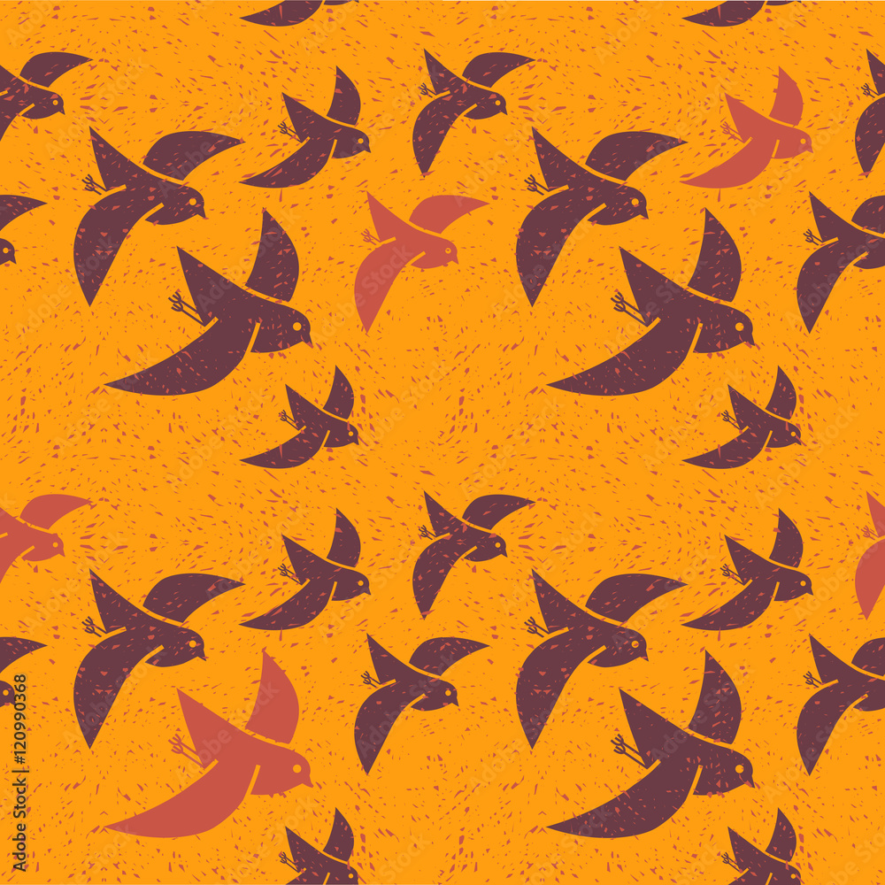 seamless vector pattern of stylized birds flying south for the winter seamless vector pattern of stylized birds flying south for the winter