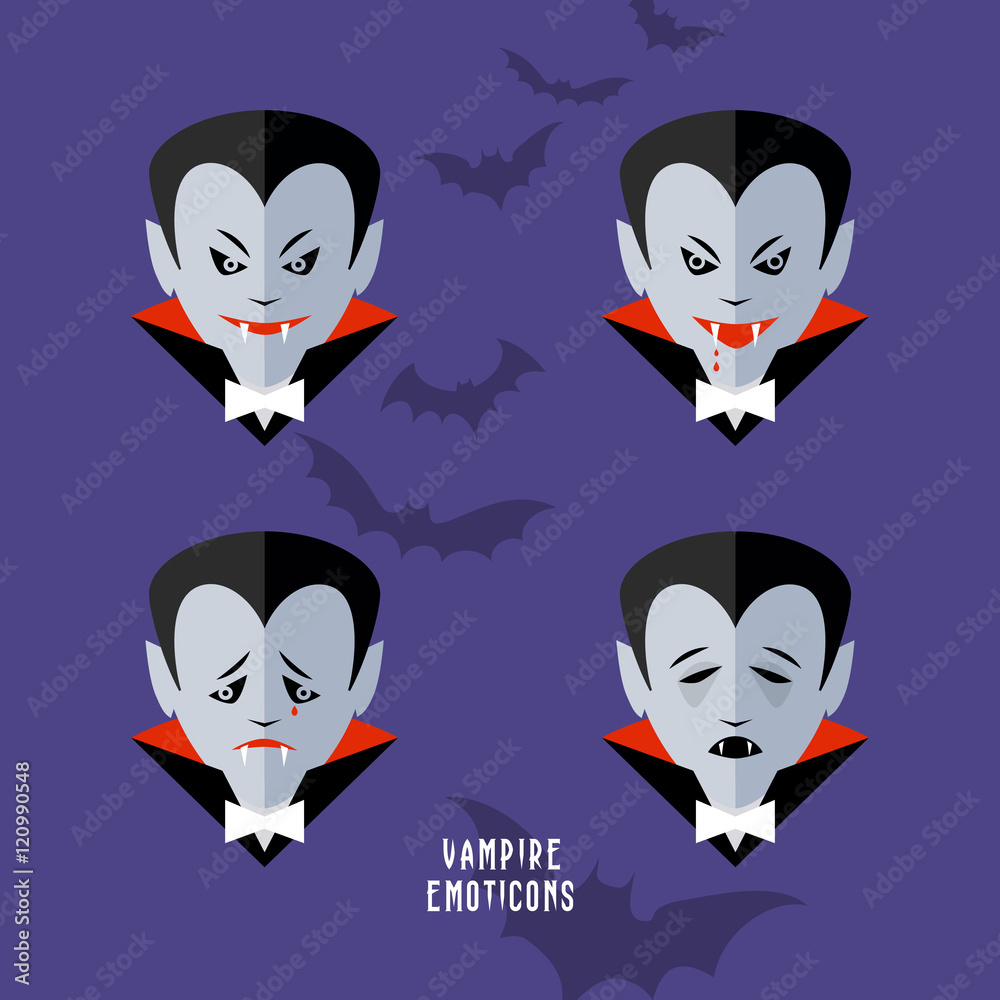 vector cartoon vampire emoticons set vector cartoon vampire emoticons set