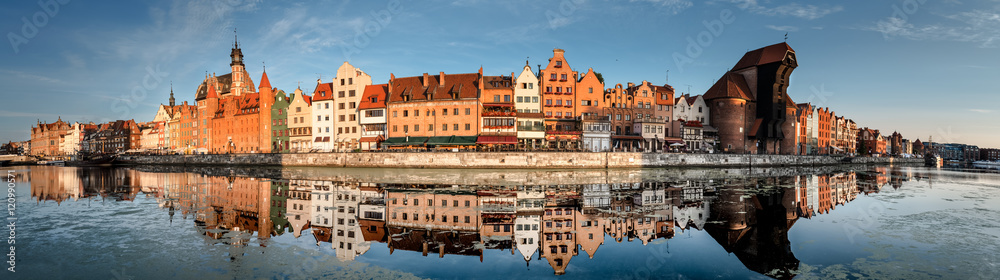 Obraz Panoramę Gdańska z refleksji