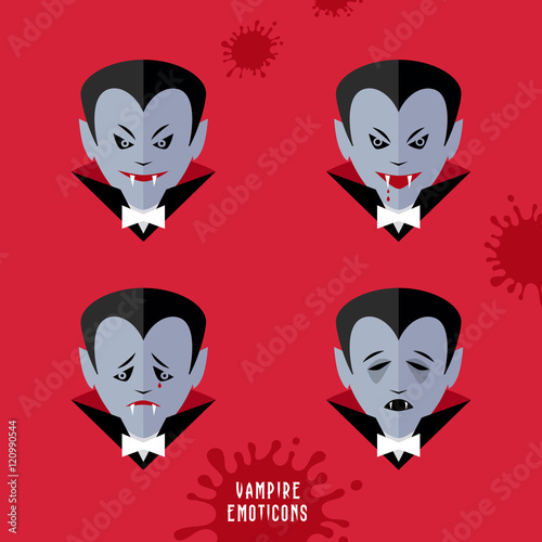 vector cartoon vampire emoticons set 