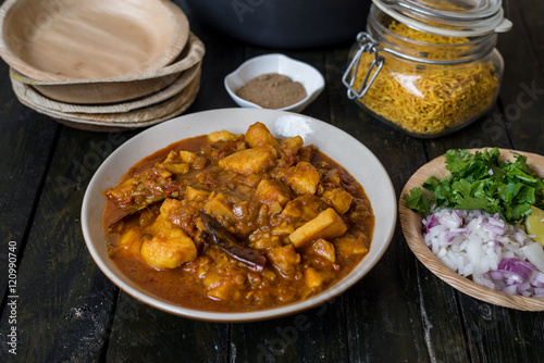 Special curry beef in indian style or dahi bara aloo dum recipe
