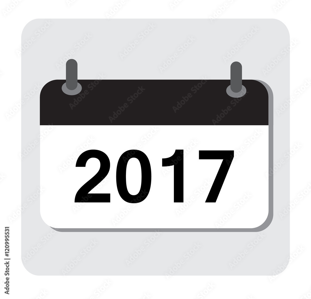 Flat vector calendar icon 2017. New year 2017 Flat vector calendar icon 2017. New year 2017