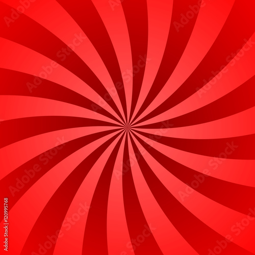 Red rays poster. Popular ray star burst background television vintage. Dark-red and light-red abstract texture with sunburst, flare, beam. Retro art design. Sun glow bright pattern Vector Illustration