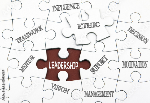 Leadership concept. Last piece of a Puzzle