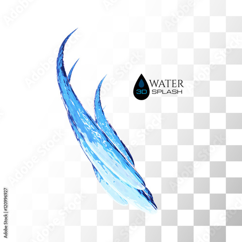 Photos Blue 3D water splash isolated on white