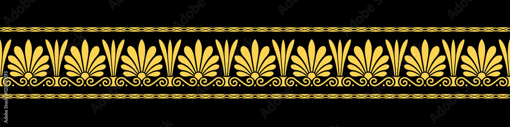 Bannière, décor, frise, palmettes, grec 
