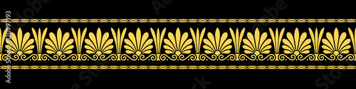 Bannière, décor, frise, palmettes, grec 