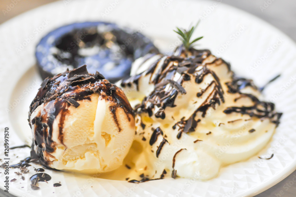Chocolate lava cake with ice cream Chocolate lava cake with ice cream
