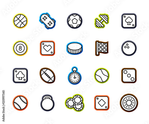 Outline icons thin flat design, modern line stroke style
