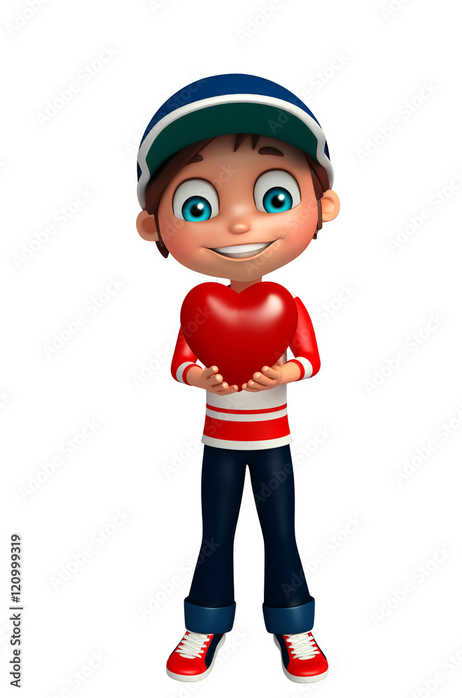 kid boy with heart kid boy with heart