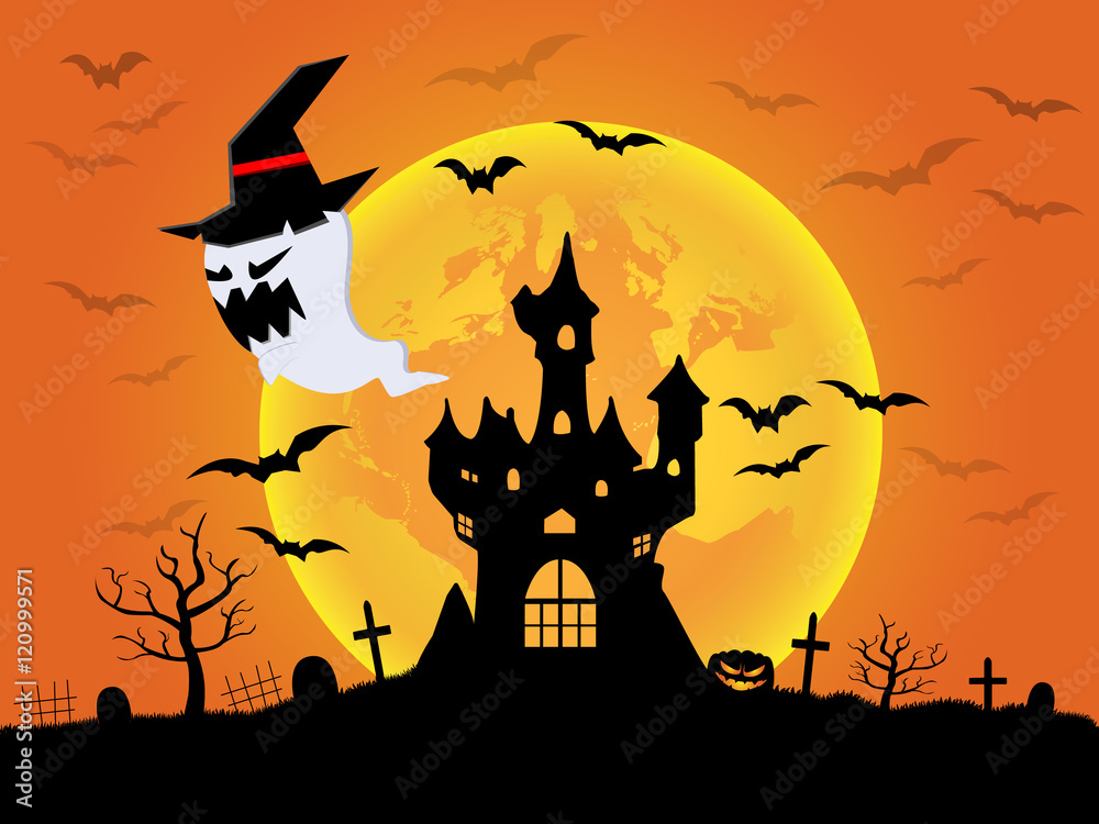 Abstract Halloween background that provides empty space for text or content. Vector illustration.