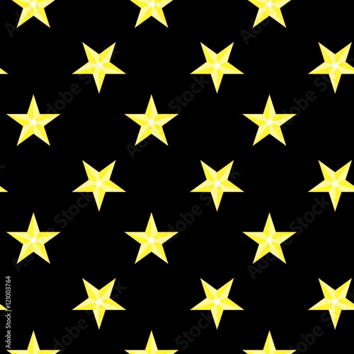 Seamless pattern bright stars night sky