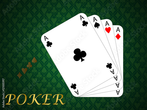Four aces green background