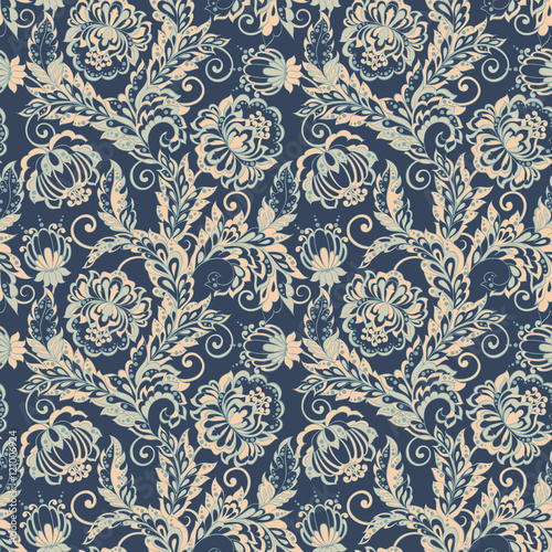 floral ethnic seamless pattern